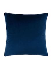 Furn Navy Silver Meridian Velvet 45cm X 45cm Feather Filled 55 x 55cm Cushion - Image 3 of 5