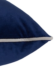 Furn Navy Silver Meridian Velvet 45cm X 45cm Feather Filled 55 x 55cm Cushion - Image 5 of 5