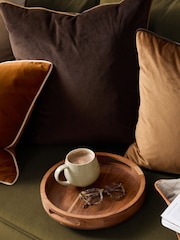 Furn Chocolate/Caramel Meridian Velvet Feather Filled 55 x 55cm Cushion - Image 3 of 7