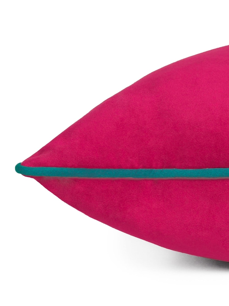 Furn RaspberryTeal Meridian Velvet 55cm X 55cm Feather Filled Cushion - Image 6 of 6 Furn RaspberryTeal Meridian Velvet 55cm X 55cm Feather Filled Cushion - Image 6 of 6