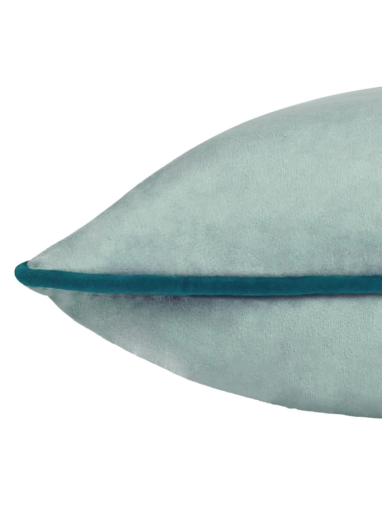 Furn Mineral Teal Meridian Velvet Feather Filled 45 x 45cm Cushion - Image 5 of 5