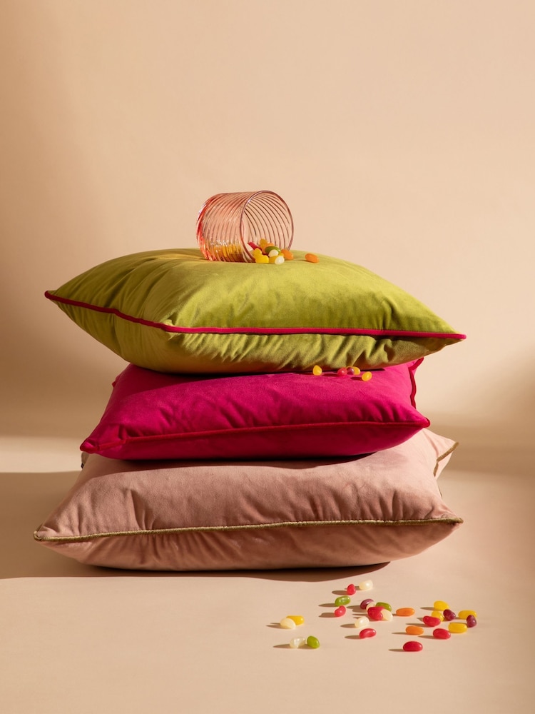 Furn Blush/Gold Meridian Velvet 55cm X 55cm Feather Filled Cushion - Image 2 of 8 Furn Blush/Gold Meridian Velvet 55cm X 55cm Feather Filled Cushion - Image 2 of 8