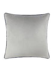 Furn Silver Navy Meridian Velvet 45cm X 45cm Feather Filled 55 x 55cm Cushion - Image 4 of 5
