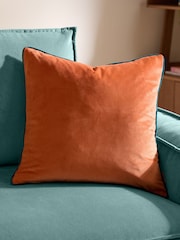 Furn Tiger/Teal Meridian Velvet Feather Filled 45 x 45cm Cushion - Image 1 of 5