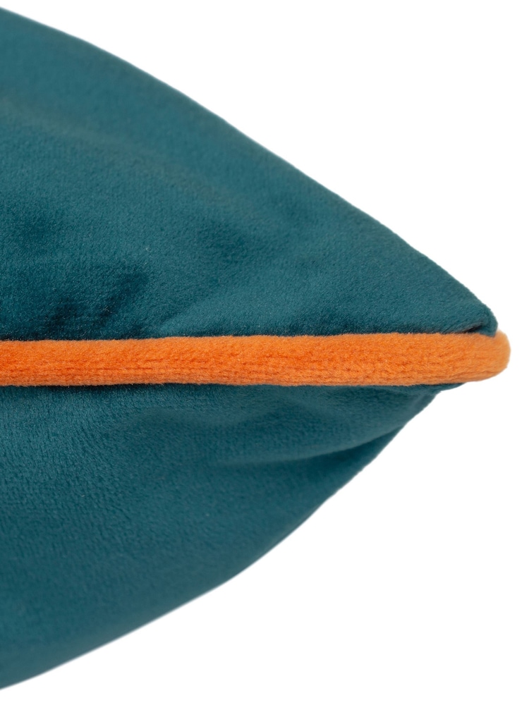 Furn Teal/Tiger Meridian Velvet Feather Filled 55 x 55cm Cushion - Image 5 of 5