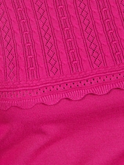 Rosa - Love & Roses Scalloped Boat Neck Long Sleeve Knitted Jumper - Bild 5 von 5
