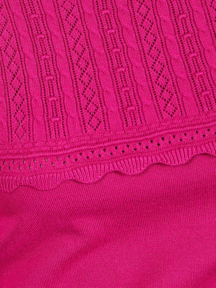 Rosa - Love & Roses Scalloped Boat Neck Long Sleeve Knitted Jumper - Bild 5 von 5