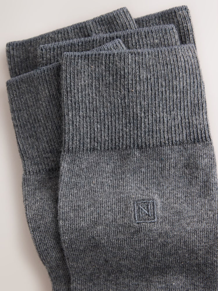 Grey Embroidered Lasting Fresh  N Logo Heel Socks - Image 2 of 5