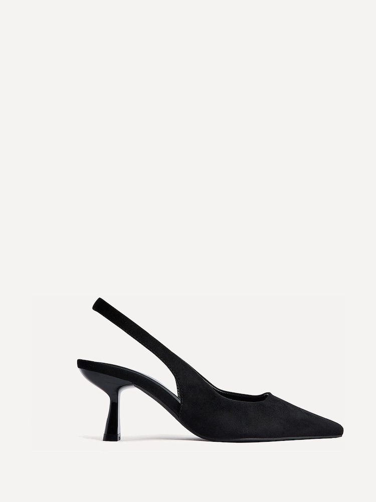 Linzi Black Featured Slingback Court Heels - Image 2 of 5 Linzi Black Featured Slingback Court Heels - Image 2 of 5