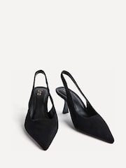 Linzi Black Featured Slingback Court Heels - Image 3 of 5