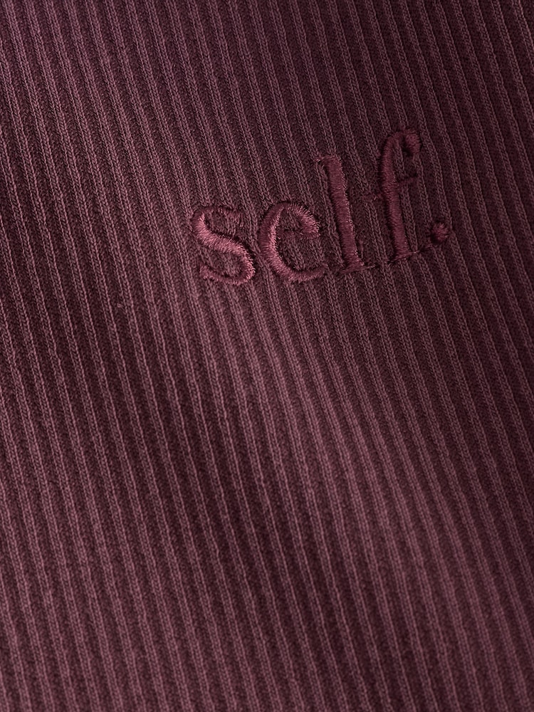 Berry Brown - self. Rib Wide Leg Trousers with Soft Touch - სურათი 8 8-დან Berry Brown - self. Rib Wide Leg Trousers with Soft Touch - სურათი 8 8-დან