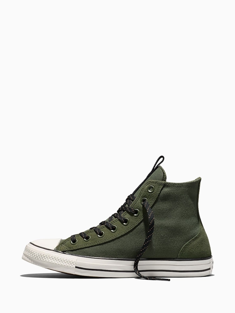 Converse Green Chuck Taylor Suede Overlay High Trainers - Image 2 of 5