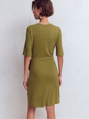 Boden Green Zinnia Tie Jersey Short Dress - Image 3 of 6