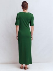 Boden Green Zinnia Tie Jersey Midi Dress - Image 3 of 5
