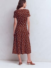 Boden Brown Una Ruched Front Ponte Dress - Image 3 of 5