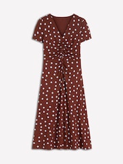 Boden Brown Una Ruched Front Ponte Dress - Image 5 of 5
