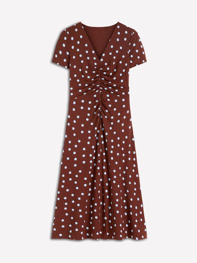 Boden Brown Una Ruched Front Ponte Dress - Image 5 of 5