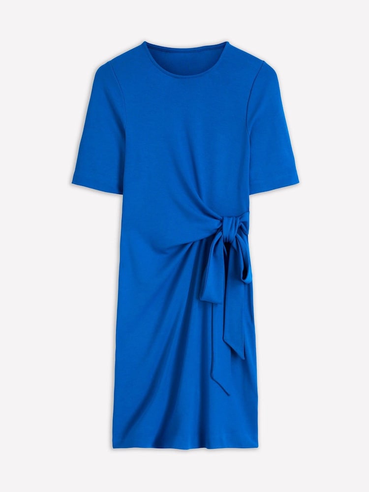 Boden Blue Zinnia Tie Jersey Short Dress - Image 5 of 5