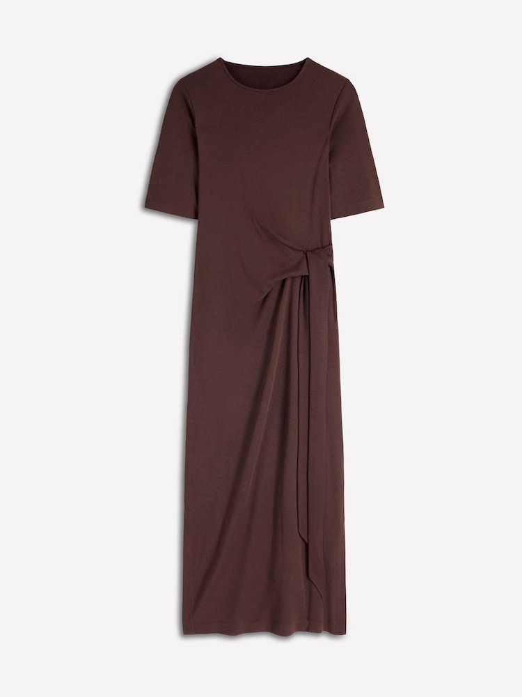 Boden Brown Zinnia Tie Jersey Midi Dress - Image 6 of 6