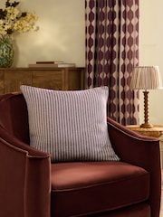 Burgundy Red 50 x 50cm Brushed Stripe Cushion - Image 1 of 4