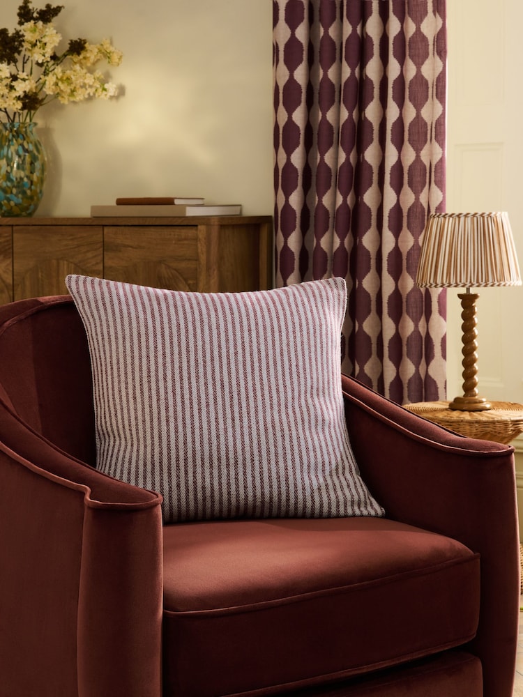 Burgundy Red 50 x 50cm Brushed Stripe Cushion - Image 1 of 4 Burgundy Red 50 x 50cm Brushed Stripe Cushion - Image 1 of 4