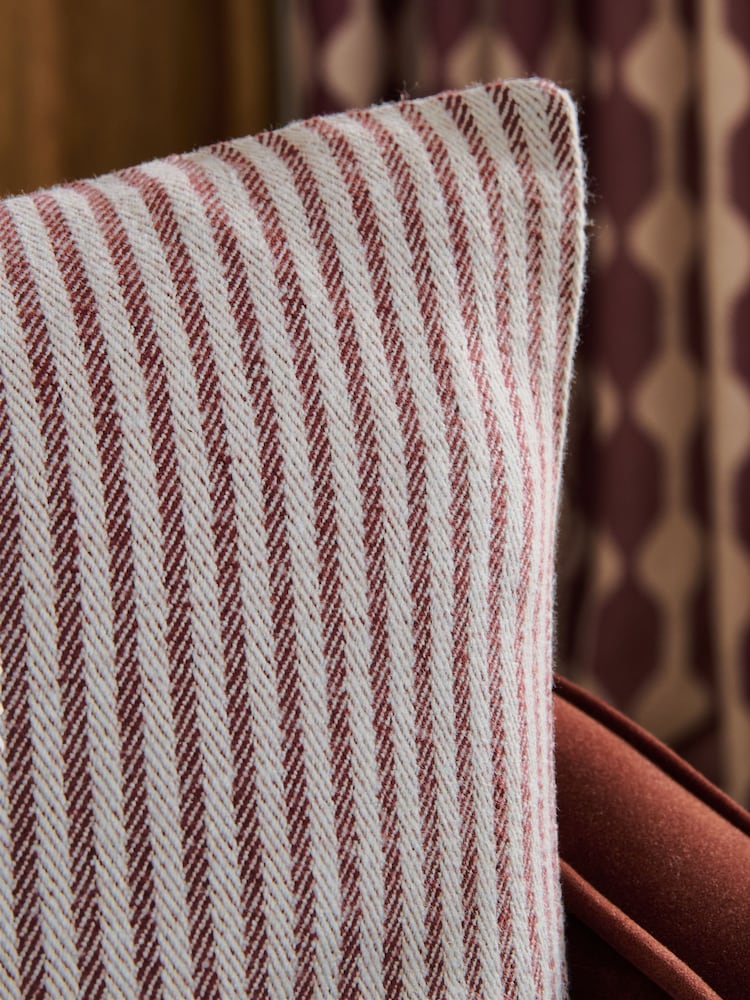 Burgundy Red 50 x 50cm Brushed Stripe Cushion - Image 2 of 4 Burgundy Red 50 x 50cm Brushed Stripe Cushion - Image 2 of 4