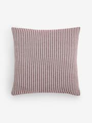 Burgundy Red 50 x 50cm Brushed Stripe Cushion - Image 4 of 4