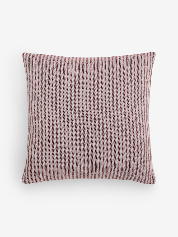 Burgundy Red 50 x 50cm Brushed Stripe Cushion - Image 4 of 4 Burgundy Red 50 x 50cm Brushed Stripe Cushion - Image 4 of 4