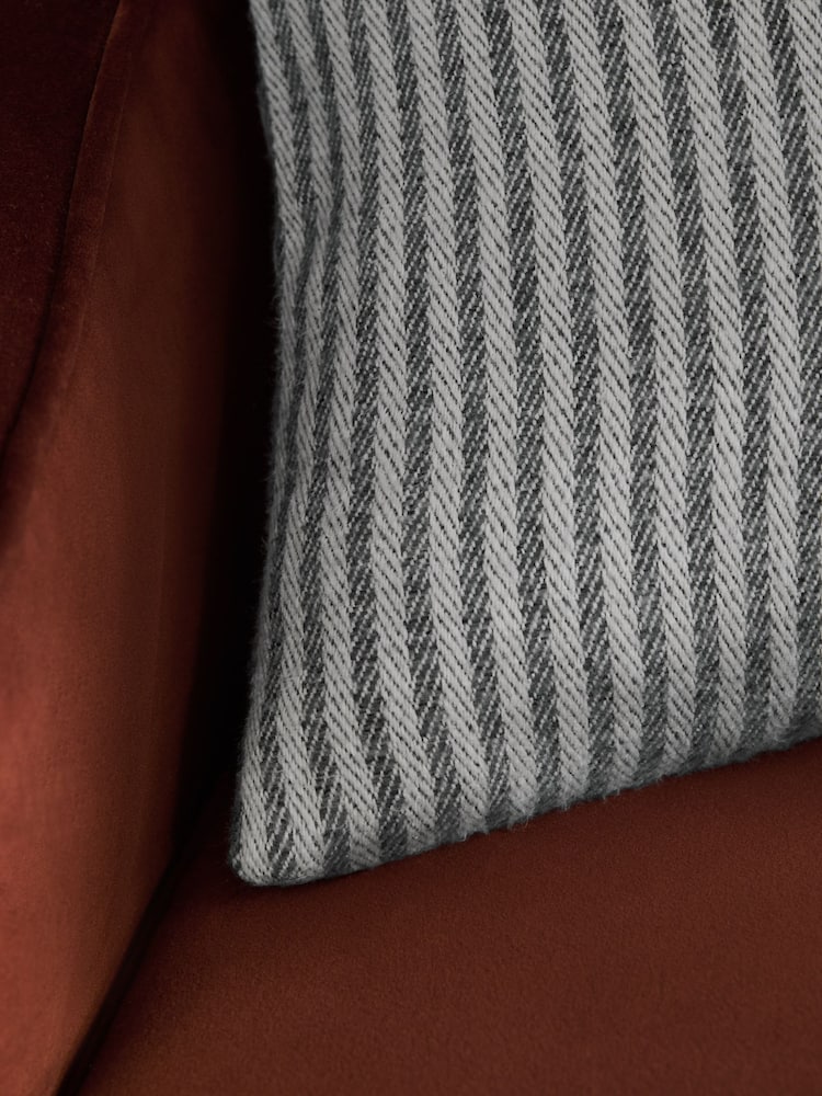 Grey 50 x 50cm Brushed Stripe Cushion - Image 2 of 4