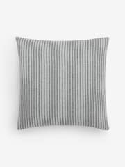 Grey 50 x 50cm Brushed Stripe Cushion - Image 4 of 4