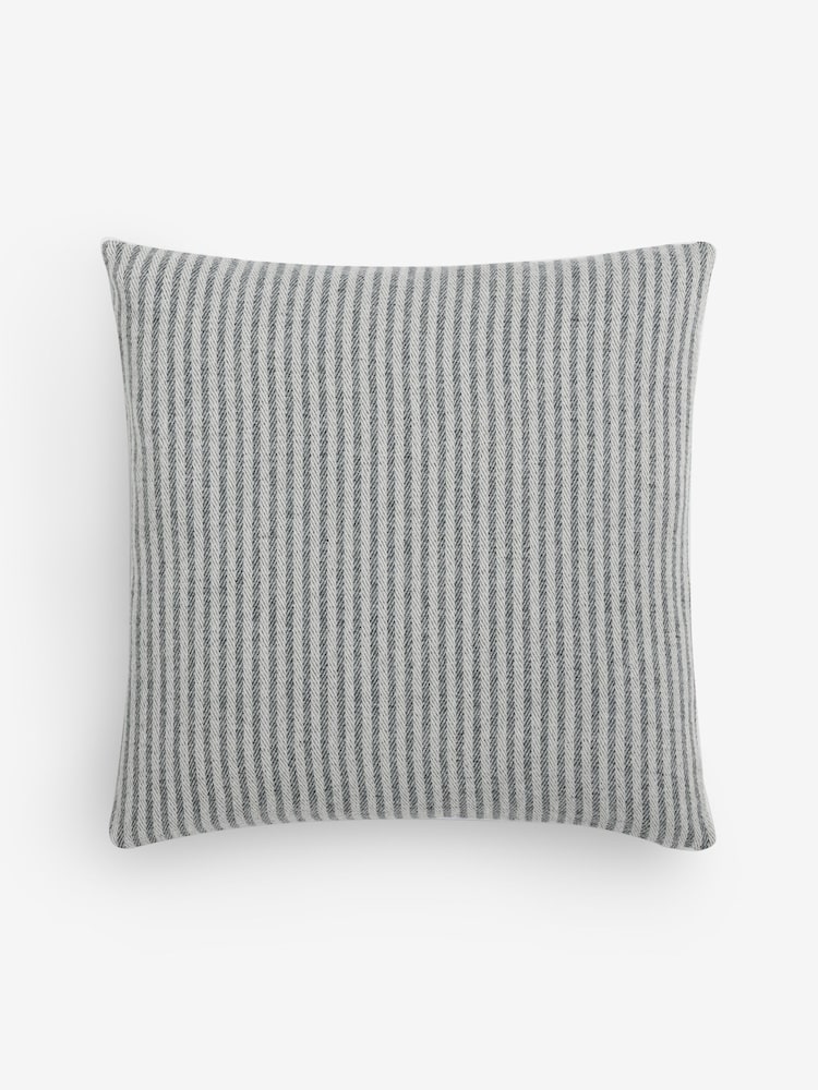 Grey 50 x 50cm Brushed Stripe Cushion - Image 4 of 4