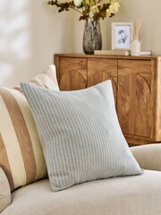 Blue 50 x 50cm Brushed Stripe Cushion - Image 1 of 4