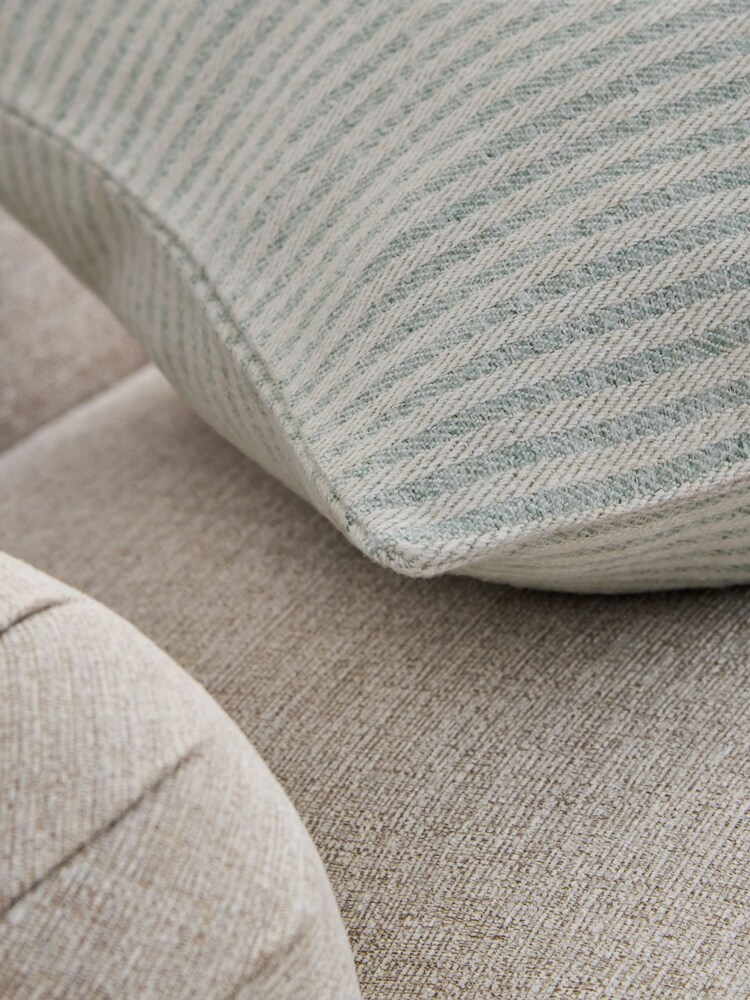 Blue 50 x 50cm Brushed Stripe Cushion - Image 2 of 4