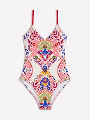 Boden Cream Strap Print Swimsuit - Image 6 of 7