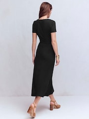 Boden Black Una Ruched Front Ponte Dress - Image 3 of 5