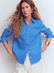 Boden Blue Sienna Linen Shirt - Image 1 of 5