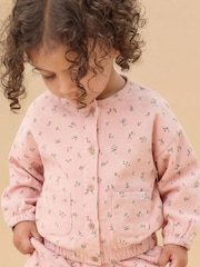 MORI Pink Frilled Soft Cotton Corduroy Jacket - Image 1 of 3