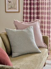 Green 50 x 50cm Brushed Stripe Cushion - Image 1 of 4