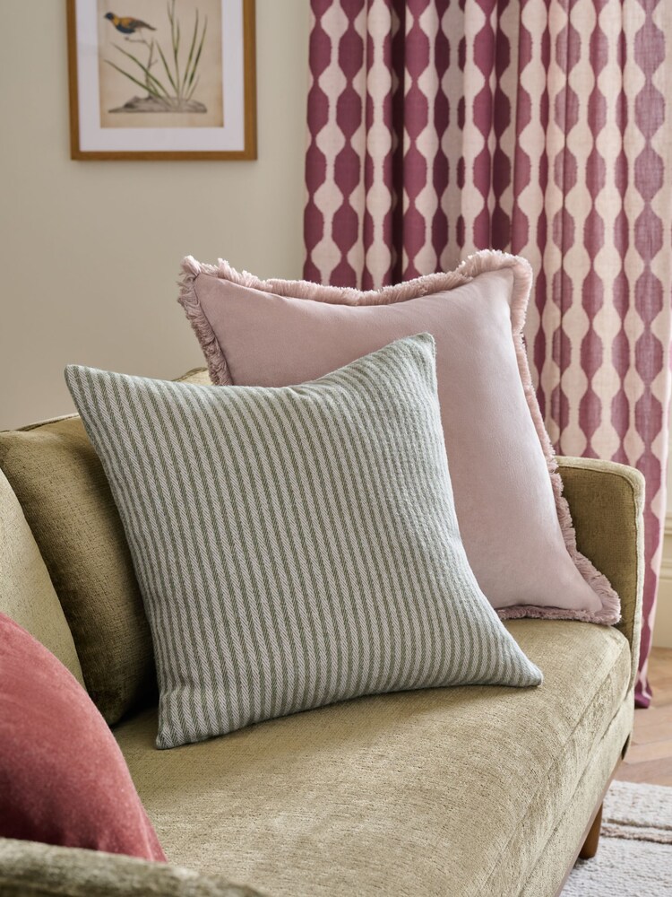 Green 50 x 50cm Brushed Stripe Cushion - Image 1 of 4 Green 50 x 50cm Brushed Stripe Cushion - Image 1 of 4
