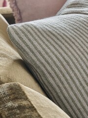 Green 50 x 50cm Brushed Stripe Cushion - Image 2 of 4