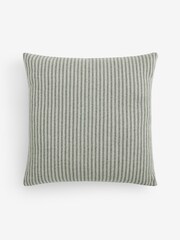 Green 50 x 50cm Brushed Stripe Cushion - Image 3 of 4