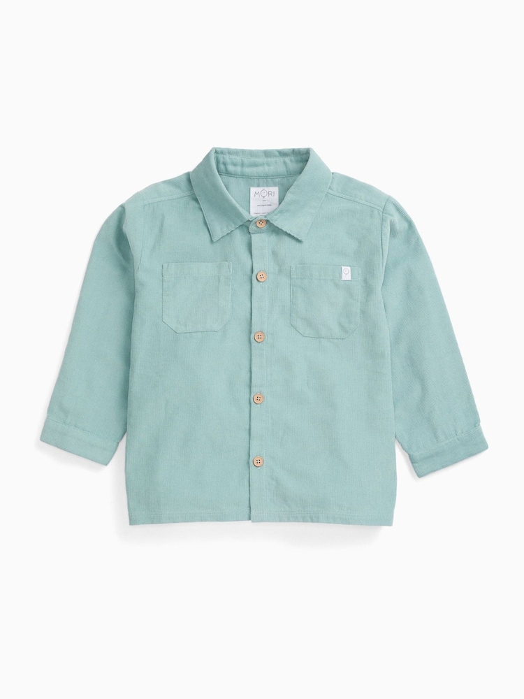 MORI Grey Soft Cotton Corduroy Shacket - Image 2 of 3