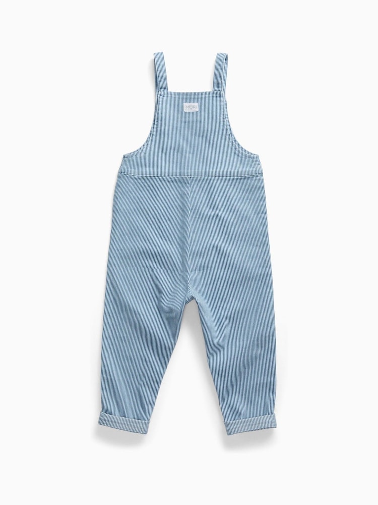 MORI Blue Soft Stripe Denim Dungarees - Image 2 of 2