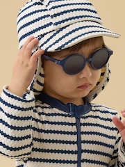 MORI Dark Blue Stripe Sun & Swim Hat with Neck Protection - Image 2 of 3
