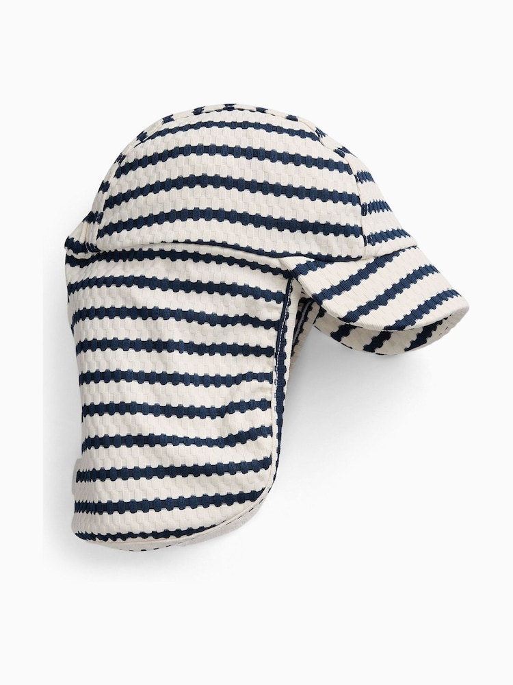 MORI Dark Blue Stripe Sun & Swim Hat with Neck Protection - Image 3 of 3