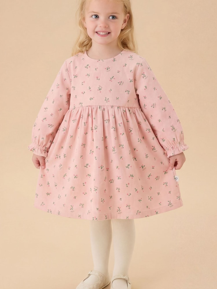 MORI Pink Frilled Soft Cotton Corduroy Dress - Image 1 of 2