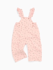 MORI Pink Frilled Soft Cotton Corduroy Dungarees - Image 1 of 2