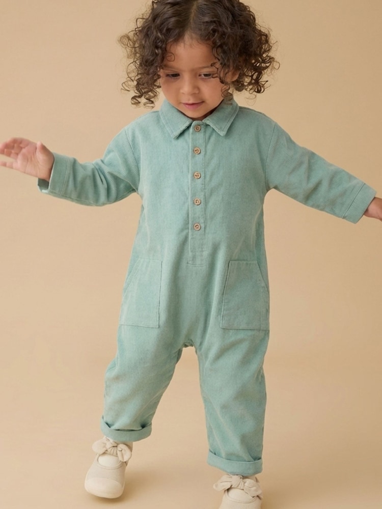 MORI Green Soft Cotton Corduroy Jumpsuit - Image 1 of 3