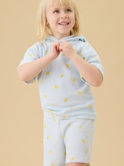 MORI Blue Lemon Print Soft Toweling Hoodie - Image 2 of 3