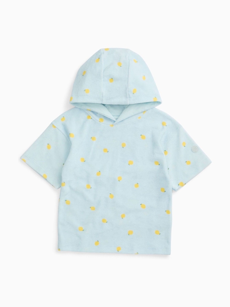 MORI Blue Lemon Print Soft Toweling Hoodie - Image 3 of 3 MORI Blue Lemon Print Soft Toweling Hoodie - Image 3 of 3